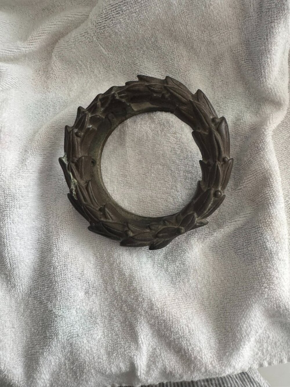 Vintage Laurel Wreath Door Knocker, Heavy, Beautiful Patina